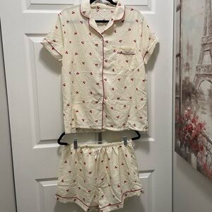 XL never worn cherry pj set (fits small)